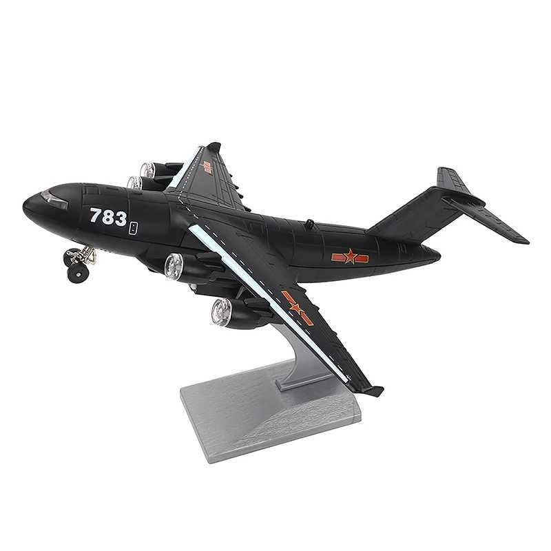 Chinese Xian Y-20 Large cargo plane echo sound-light metal aircraft die-casting model aviation boy collectible toy C251118