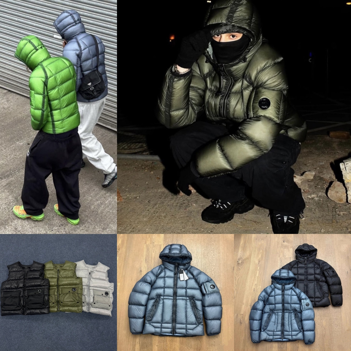 Men's Down Embroidery Fashion Logo Casual Loose Fit Cotton Coat Jacket Chic Cotton-padded Thickened Hooded Puffer