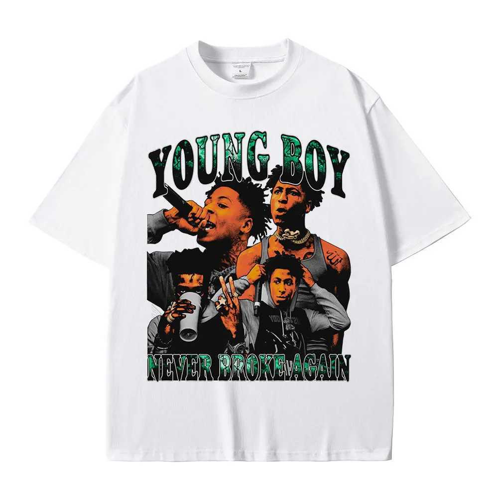 Rapper YoungBoy Never Broke Again T Shirt High Quty Fashion Short Slves Oversized T-shirt Mens Hip Hop Vintage T-shirtsC250418