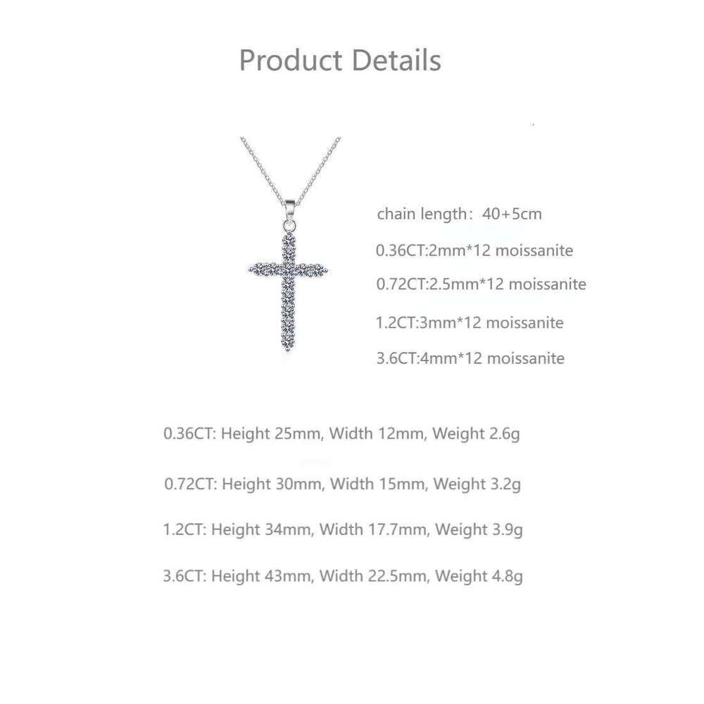 DHCollections Cross Pendant Necklace for Men Women 925 Sterling Silver with Sparkle Stones Simple Gift Chain Jewellery