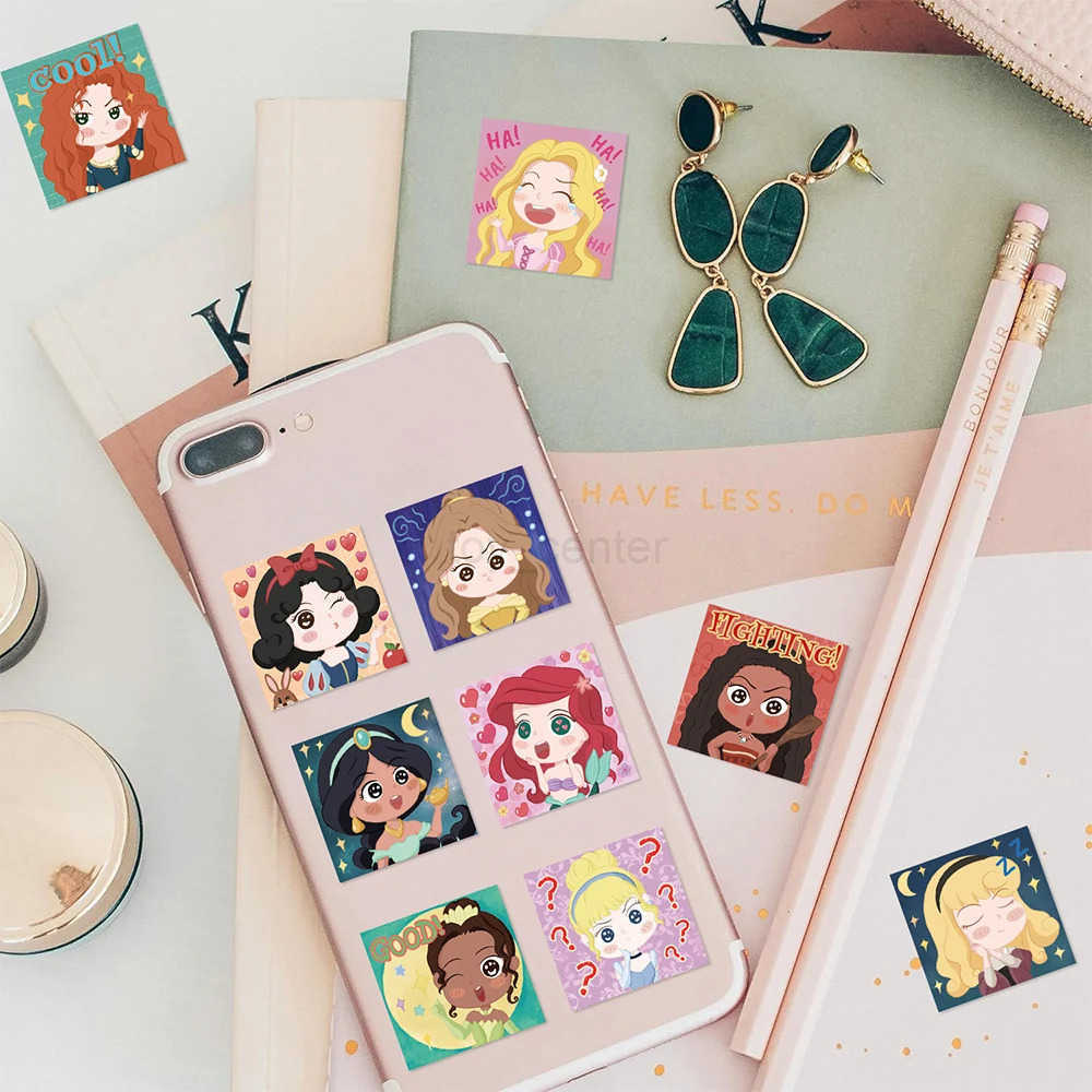 Disney 500pcs/roll Cute Cartoon Disney Princess Reward Stickers Kawaii Anime Kids Decals Decoration Laptop Phone Sealing Label Sticker W20250418 W2025