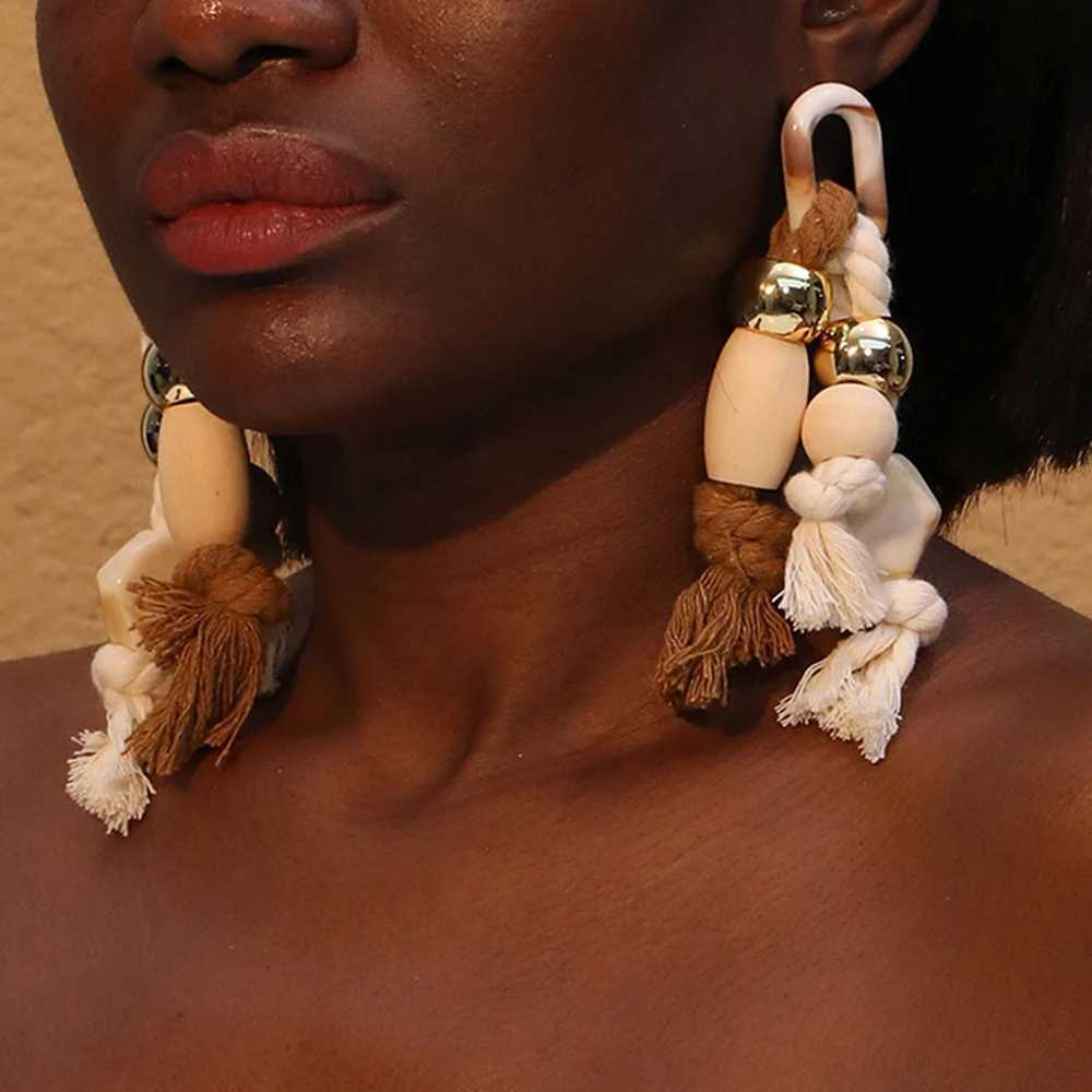 Declaration Long earrings beads tassels handmade earrings for womens wedding party jewelryXJ250418