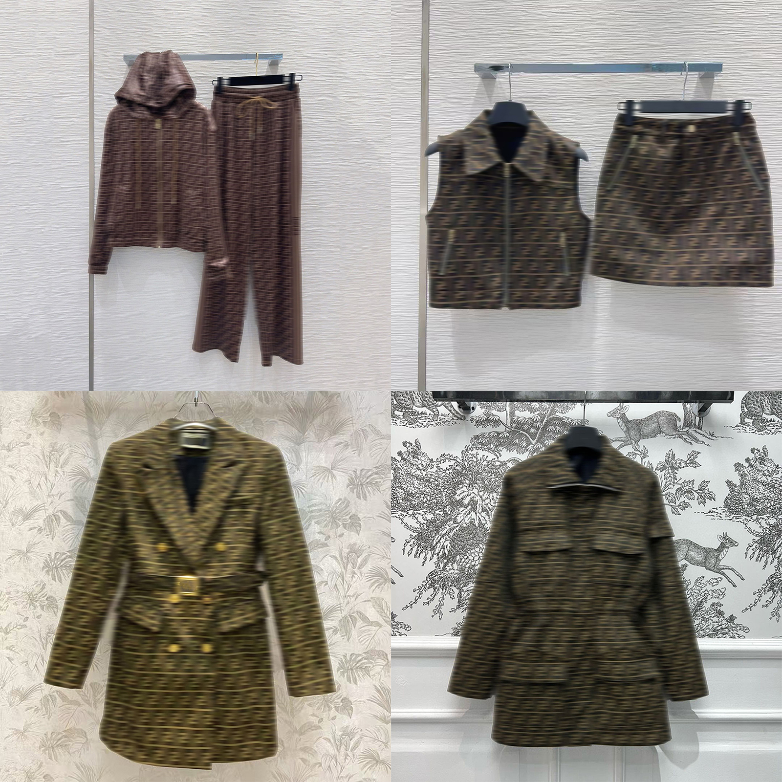 Designer Womens Two Piece Dress Tracksuit Full Letters Autumn Winter Twill Cotton Denim Jacket Shorts Skirt Set Women