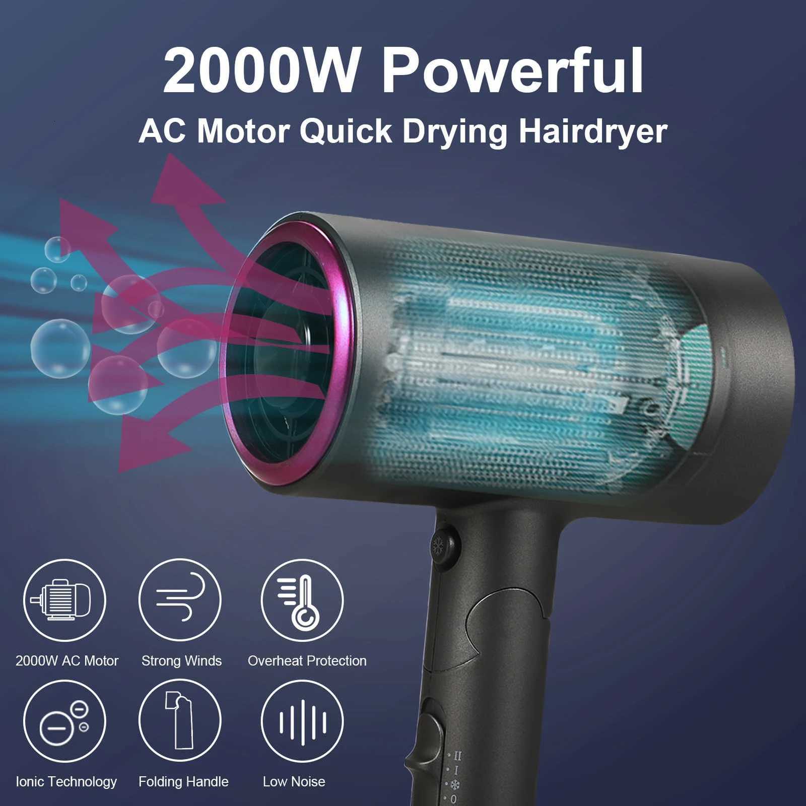 2000W Hair Dryer Large Wind Quickly Drying Hydrate Hair Household Hotel Hair Salon Hair Dryer Large Wind Hair Dryer Hydrate HairT251118