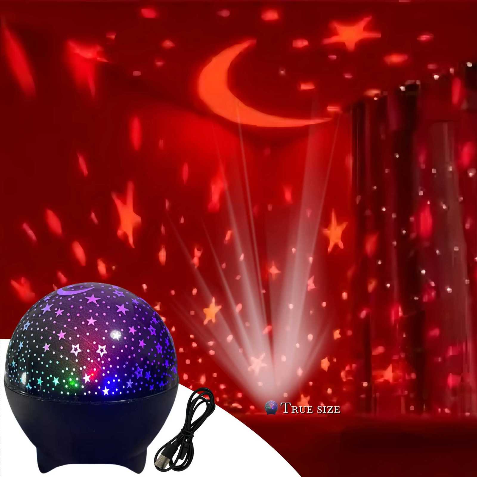 Starry Sky Projector Light 7Modes LED Night Light Galaxy Moon Ambient Light for Kids Room Decor Christmas Birthday Gift USB Plug M251118