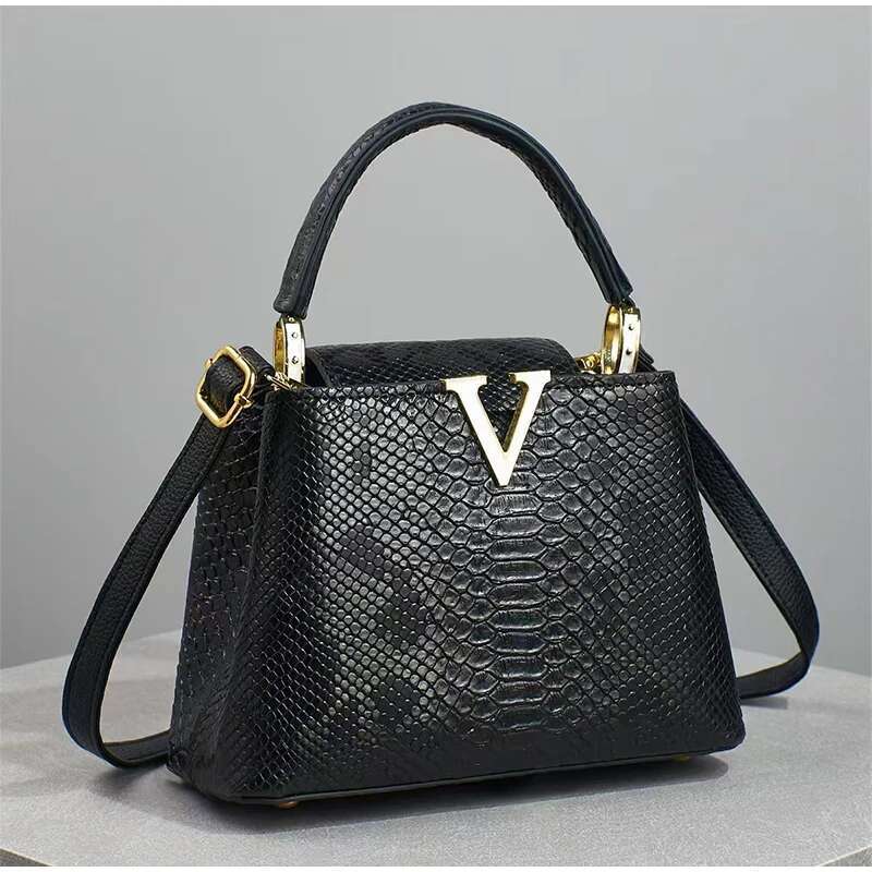 womens snake print v letter handbag designer hot exquisite colorful crossbody high quality ladies leather shoulder bag