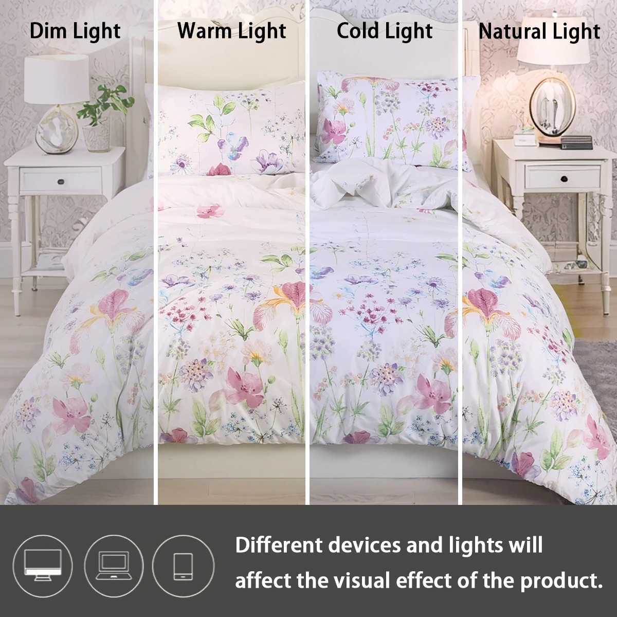 3pcs Flower Pattern Duvet Cover Set Soft Skin-Friendly Bedding Set Includes 1 Duvet Cover And 2 casesM251118