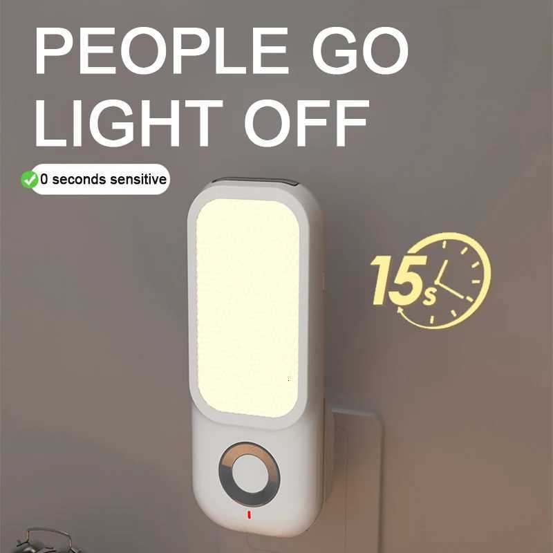LED Induction Night Light Intelligent Wireless Charging Plug-In Aisle Corridor Night Bedroom Night Light With Flashlight M251118