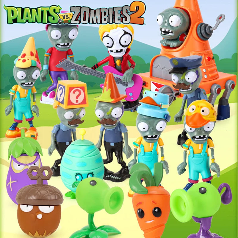 Plants Vs Zombies 2 Licensed Peashooter Mecha 10-Piece PVC Action Figure Set Non-Toxic Battle Role Play Bulk Stock Kids Birthday Party Favors