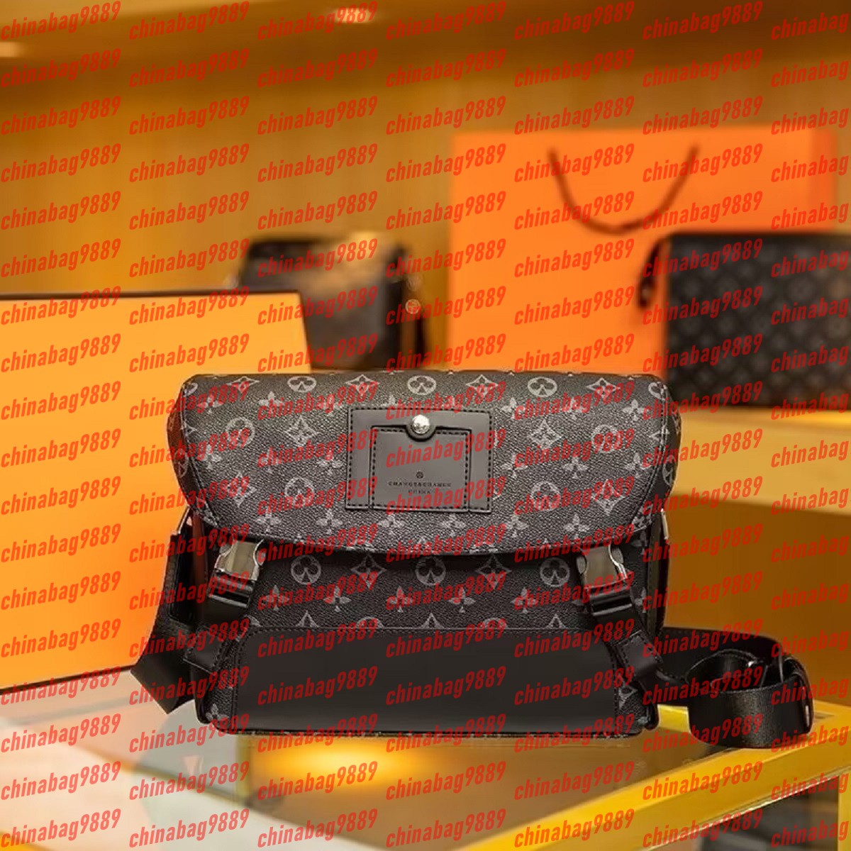 Luxurys Designer bags men women Trio Leather Black Flowers Messenger Purse Crossbody Bags Shopping Bag Shoulder bag Handbags Wallets purse tote bag backpack