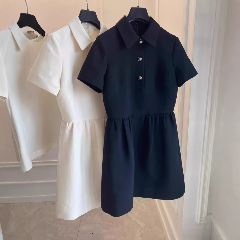 Three Standards Are Consistent High End Women's Wear 2025 Summer Short Sleeved Polo Little Fragrant Dress Hepburn Style