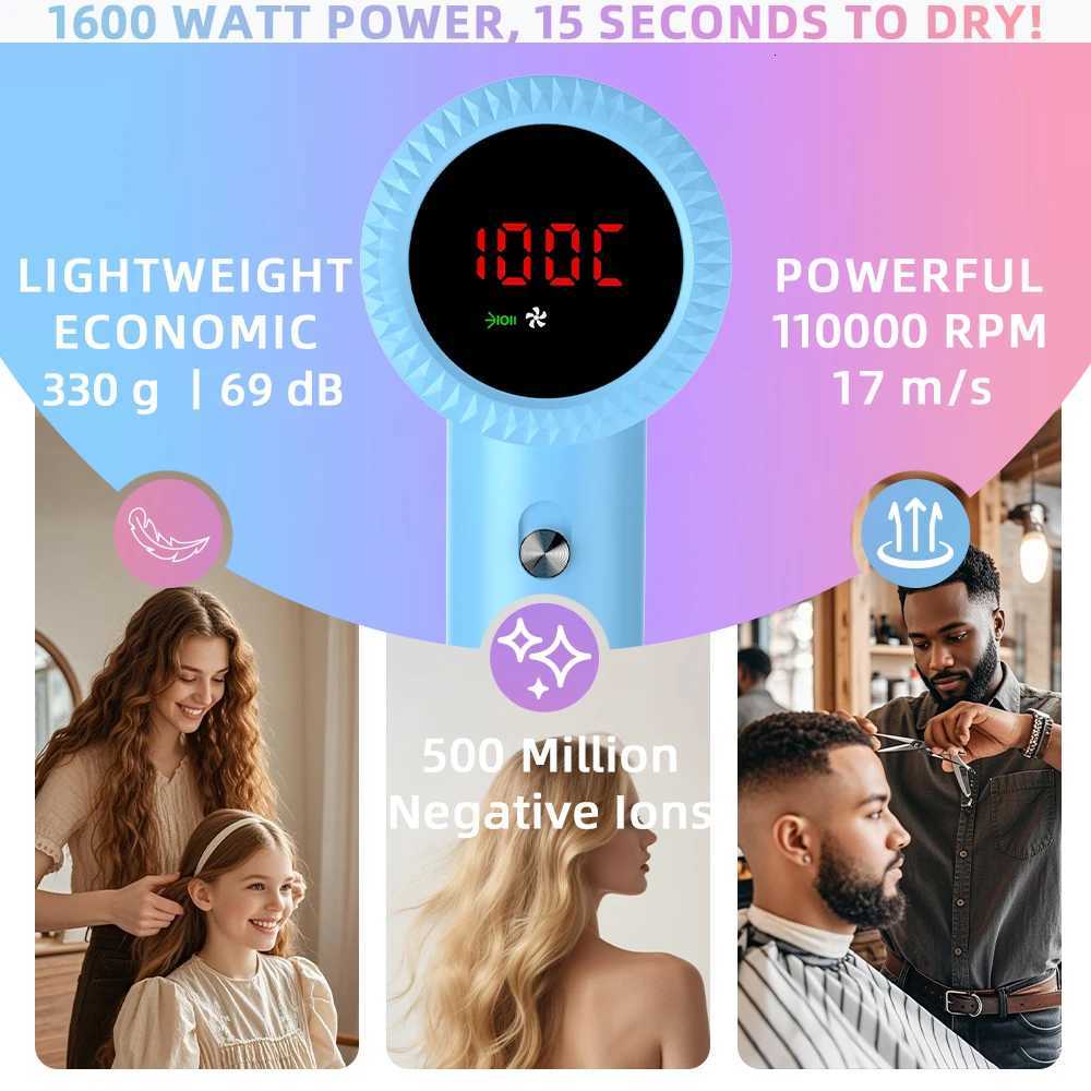 Fast Drying Hair Dryer High Speed Ionic Blow Dryer Concentrator Nozzle 110000 RPM Fast Suitable Thick Curly Wavy HairT251118