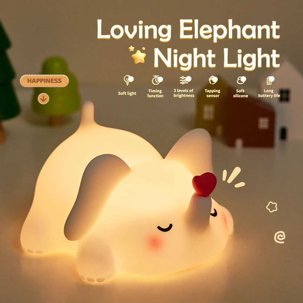 Cute Penguin Night Light for Kids Bedroom Rechargeable Animal Silicone Nursery Night Lamp Touch Control Nightlight for Baby Gift M251118