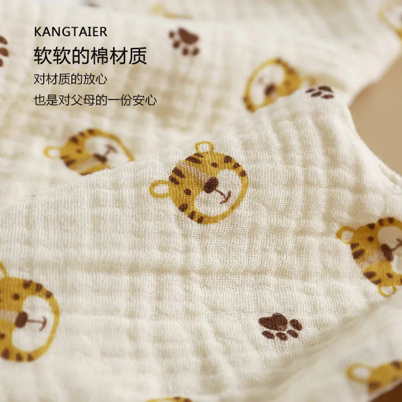 Korean style cotton Goz baby feeding bib summer soft petal print Saliva towel born 250414z