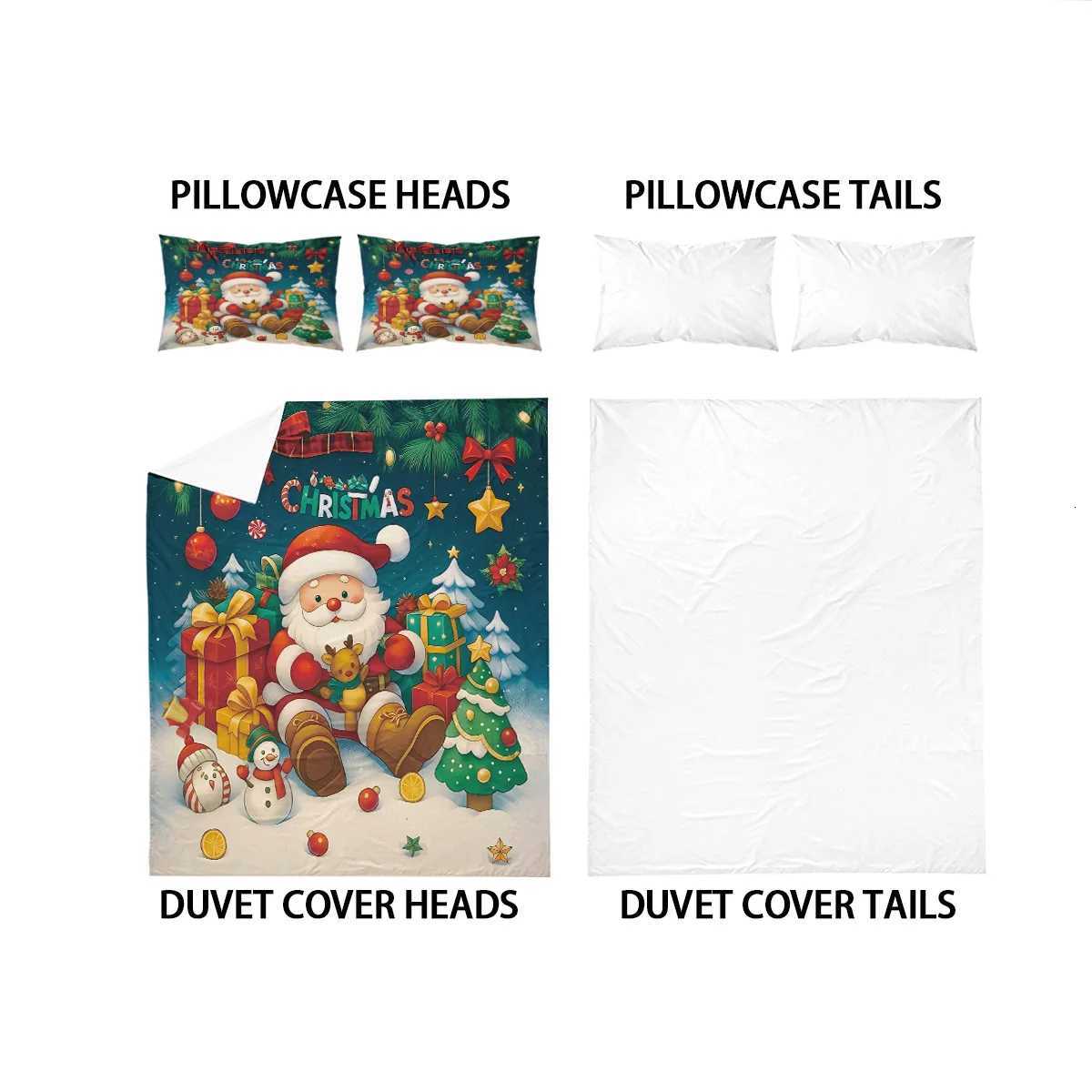 3pcs Cartoon Santa Claus Printed Chipless Duvet Cover Set Multi Size Dormitory Bedroom Soft and Comfortable Machine WashableM251118