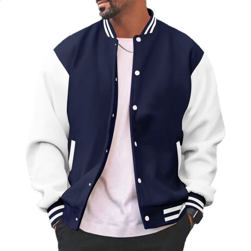 Mens autumn and winter jackets trendy hoodies casual and versatile mens loose fit youth cardigans baseball jackets jackets 240703