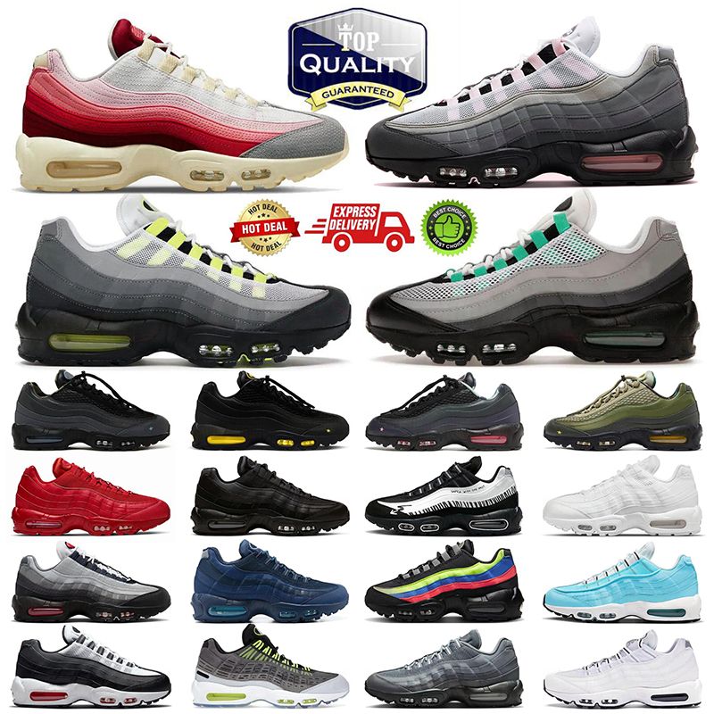 Designer 95 95s mens womens running shoes neon men outdoor sneakers triple black white stadium green dark hyper turquoise women runners sports trainers size 36-46