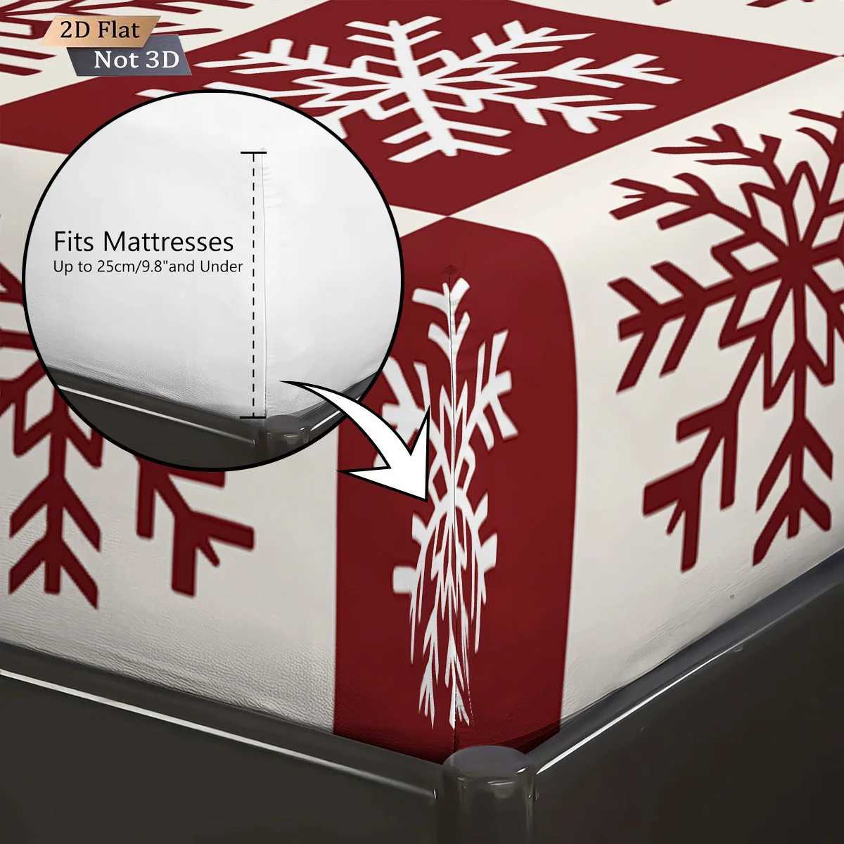 3pc red Christmas snowflake print coreless bed sheet set multi size bed cover bedroom bedding holiday decoration machine washablM251118