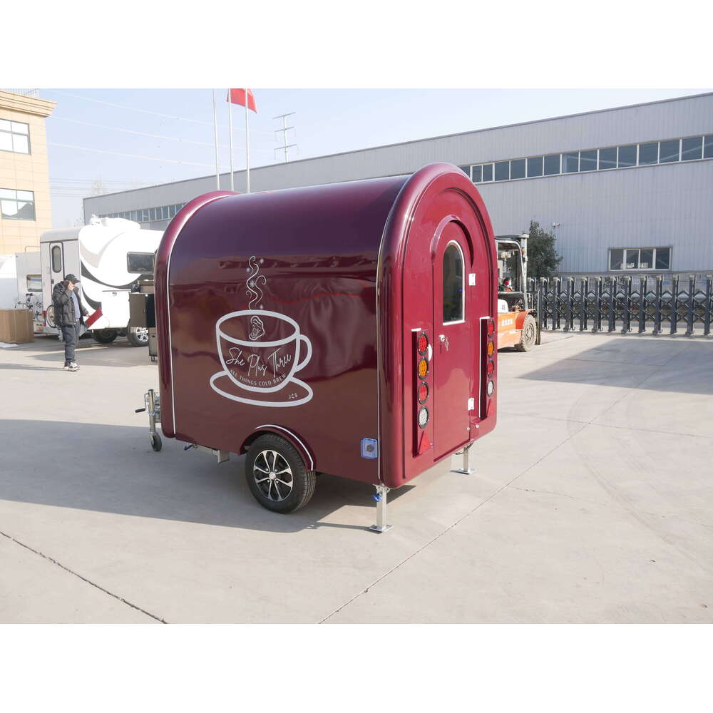 Hot Dog Round Cart Snacks Stainless Steel Food Truck Food Trailer