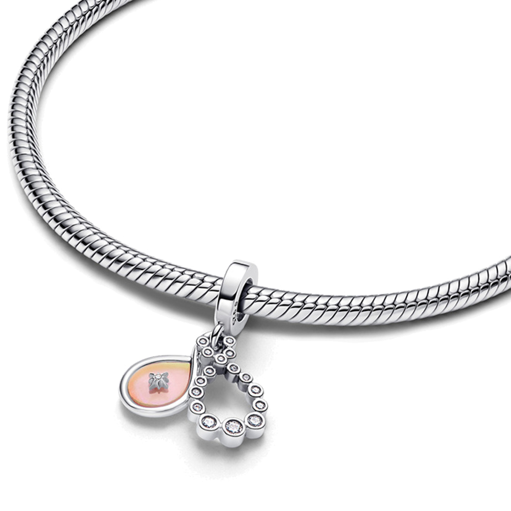 FewDook Hot Sale Silver Plated Sparkling Crescent Moon Snowflake Dangle Charm Fit Pan Bracelet Making For Woman Fashion Jewelry Gifts