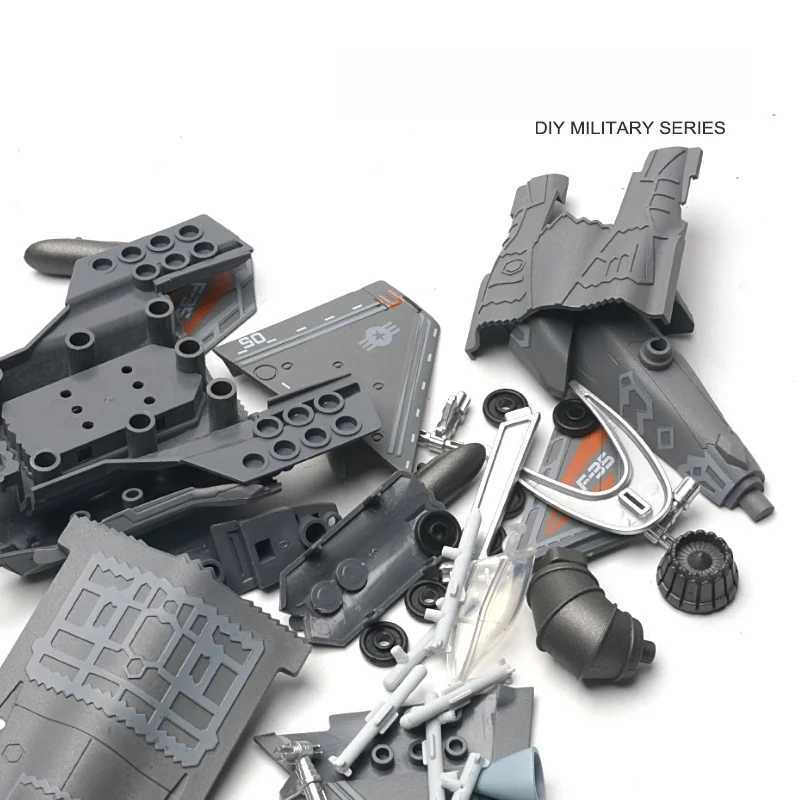 172 Amercia F-35 Stealth Fighter Model Creative Military Series Building Blocks Home Decor Assembled Toys For Boys Xmas Gifts C251118