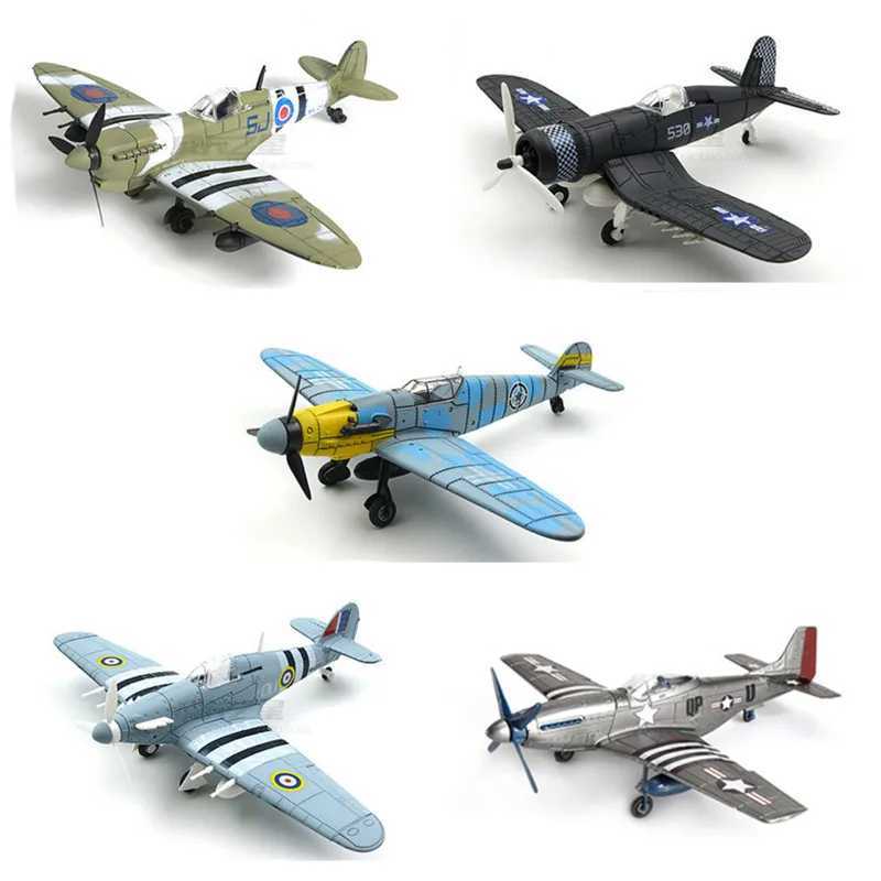 4D 1/48 WW II Fighter BF-109 Spitfire F4U Hurricane P-51 Assembly Puzzle Model Military Airplane Toy C251118