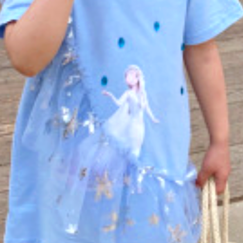 Disney Girls Designer Formal Dress Birthday Dress Beach Dress Holiday Dress Baby Girls Elsa Dress Children's Frozen Short Sleeve Elsa Princess Li