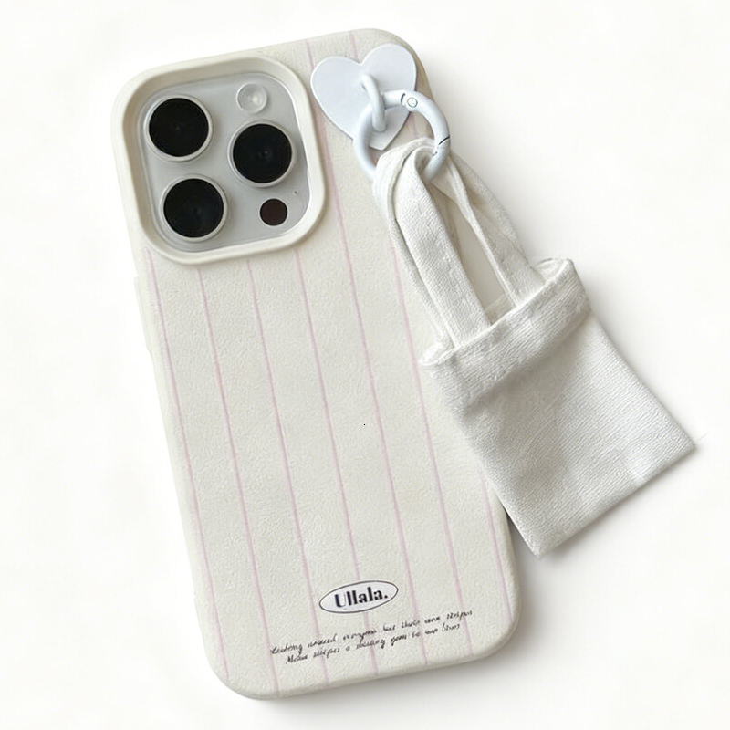 Striped Handbag Phone Case Suitable for iPhone 16/15 Pro Max Cute New Model Earthquake-Proof Protective Case