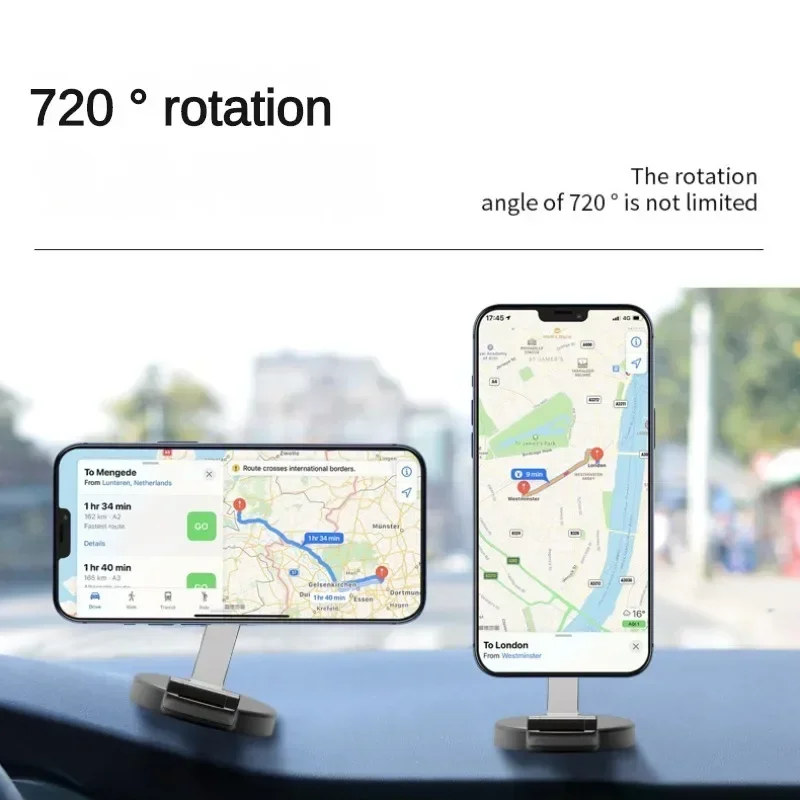 Alloy Folding Magnetic Car Phone Holder 360 Degrees Adjustable Car Navigation Mount Portable for Phone Ph02 for Desk Use