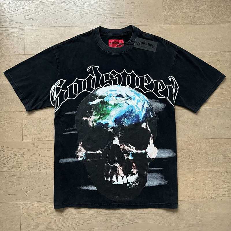 GOD SPD T-shirt Short Slve Men Women High Quty Earth Skull Print Strtwear Godspd Tops TC250418