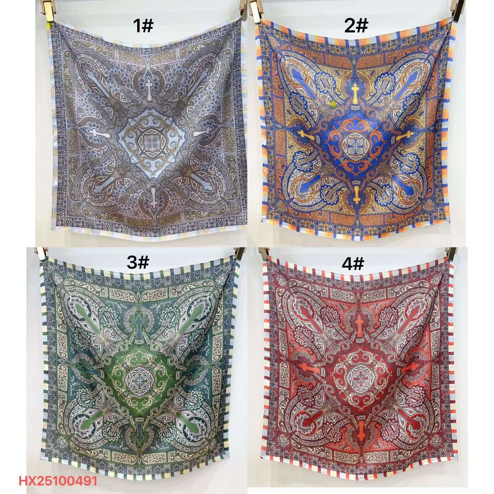 Satin Silk Like Square Scarf For Gift Giving To Friends Family And Daily Wearing