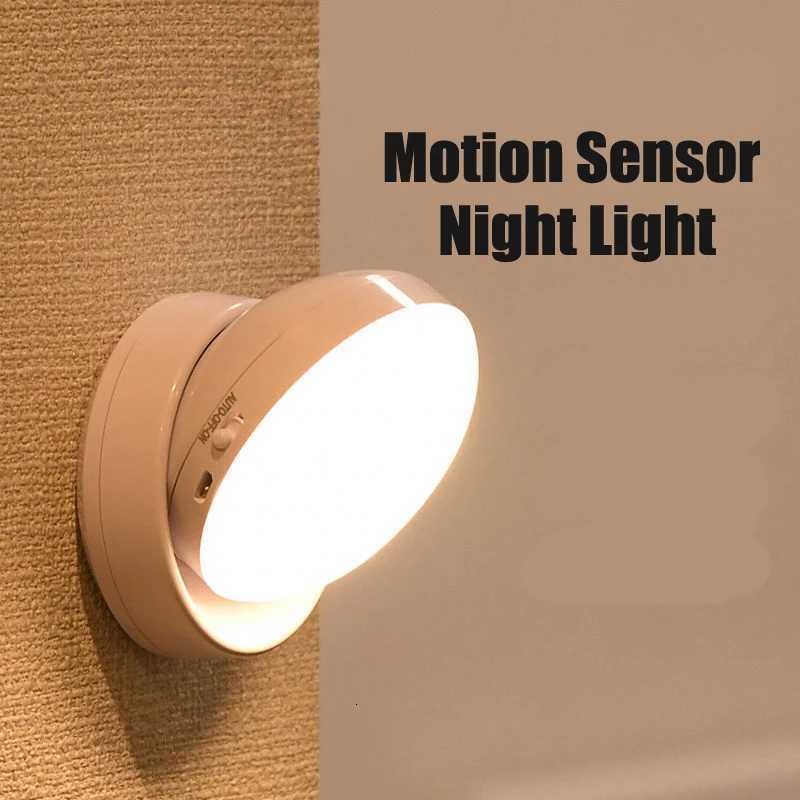 Led Night Light USB Charging Motion Sensor Round Energy-saving Led Lamps Bedroom Sound/Light Control For Corridor Home Bathroom M251118