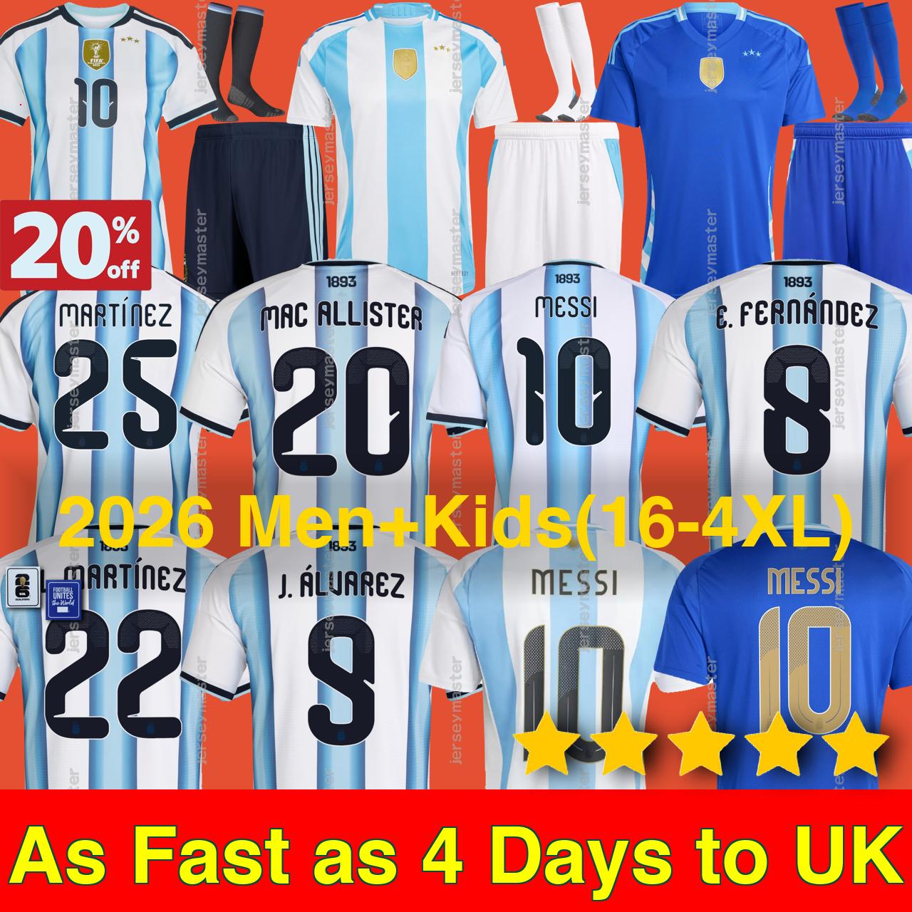 Argentina GARNACHO Copa America Argentinas Jersey 25 26 World Cup MESSIS MAC ALLISTER DYBALA ALVAREZ DI MARIA MARTINEZ DE PAUL MARADONA Men KIDS Football Shirt