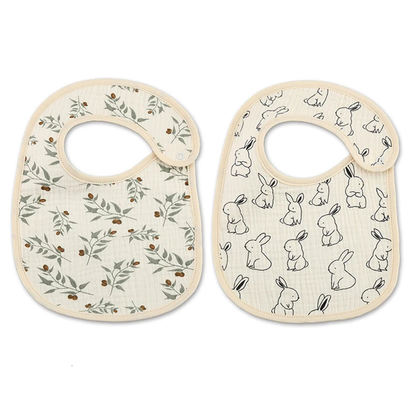 2 piecesset of cotton waterproof baby bibs summer 250414z