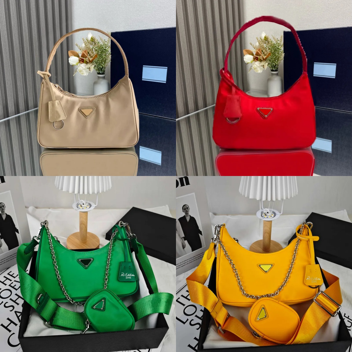 Designer bag luxury bag 2000 Hobo nylon Tote Bag shoulder bag crossbody Shopping bag Beach bag waterproof Womens school travel Glamorous Yellow Vibe