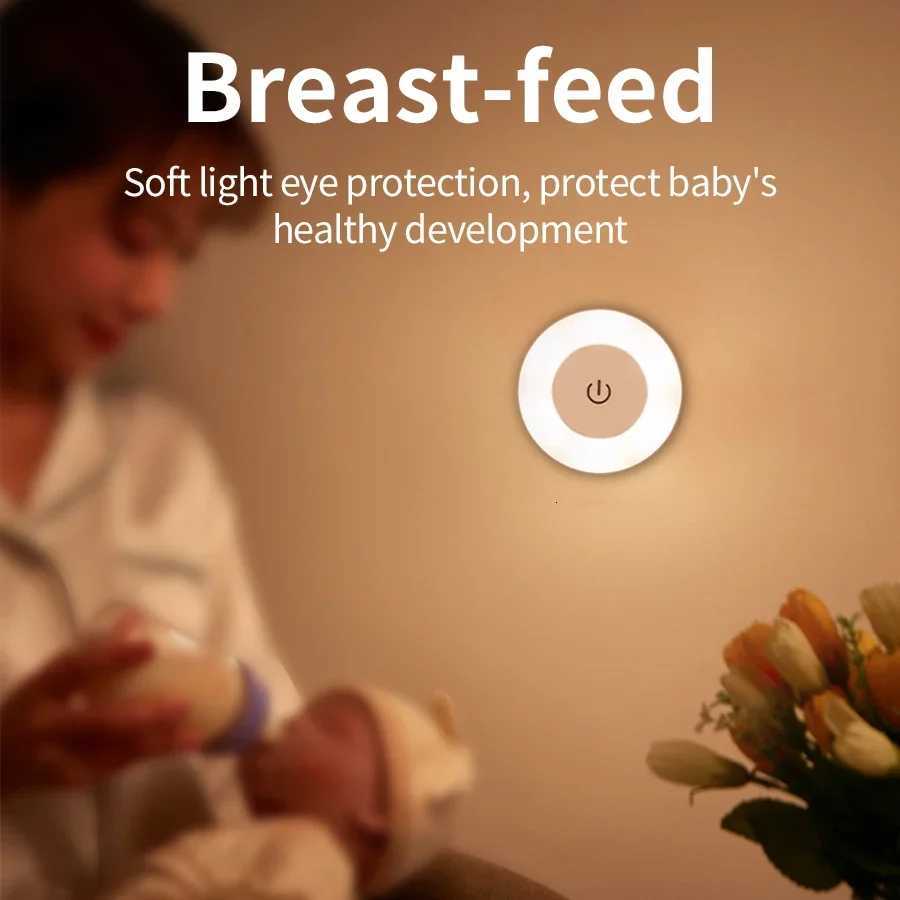 Led Wall Light Portable USB Rechargeable Night Light for Living Room Bedroom Lighting Lamps Bedside Lamp Touch Light Home Decor M251118