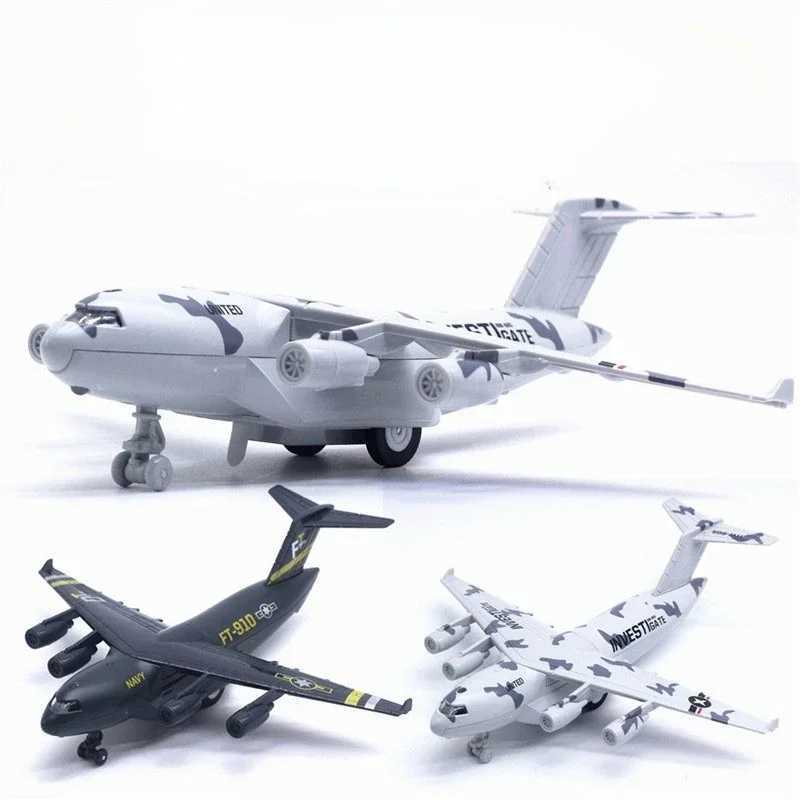 22cm alloy aircraft model C-17 transport belt display aerial mid plane model lighting music toy C251118