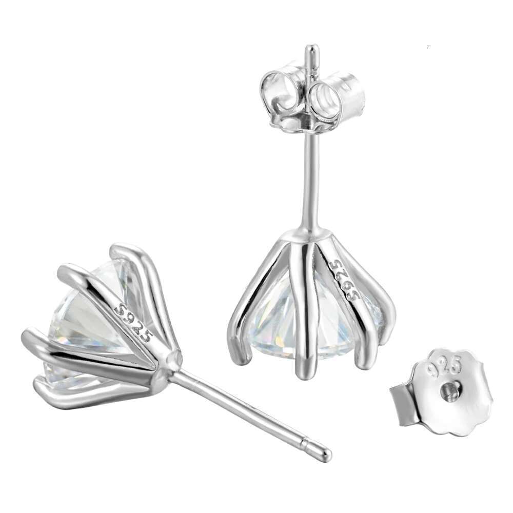 URMYLADY 1ct Moissanite Earrings for Women Wedding Fine Jewelry with GRA s Sterg Sliver Plated White Gold Stud Earring