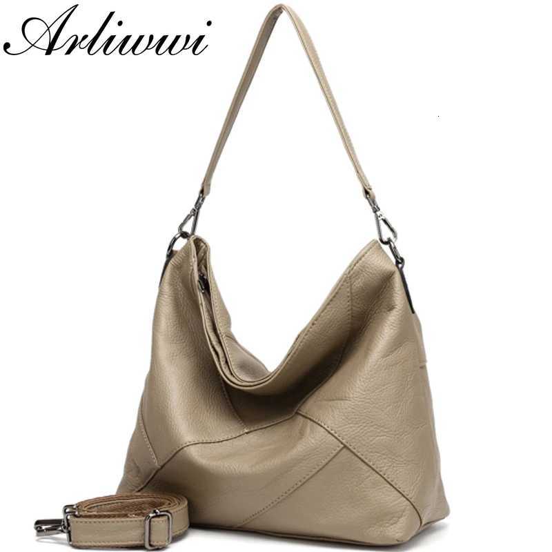 Arliwwi 100 Real Cow Leather Designer Women Shoulder Handbag Extra Soft Cowhide Genuine Leather Bags GS01W251118