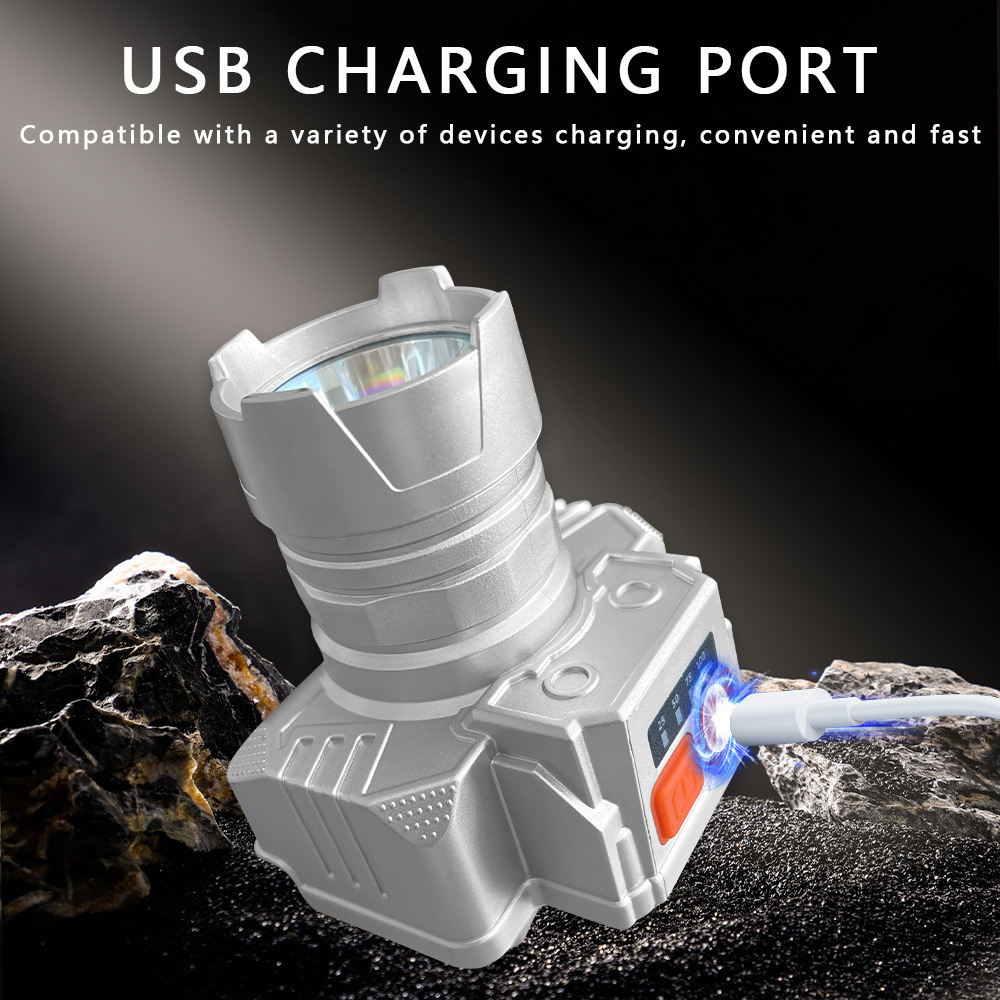 Strong Light led lights Headlight Lighting Long-Range Light Super Bright Outdoor Fishing USB Rechargeable Mining Lamp free shipping