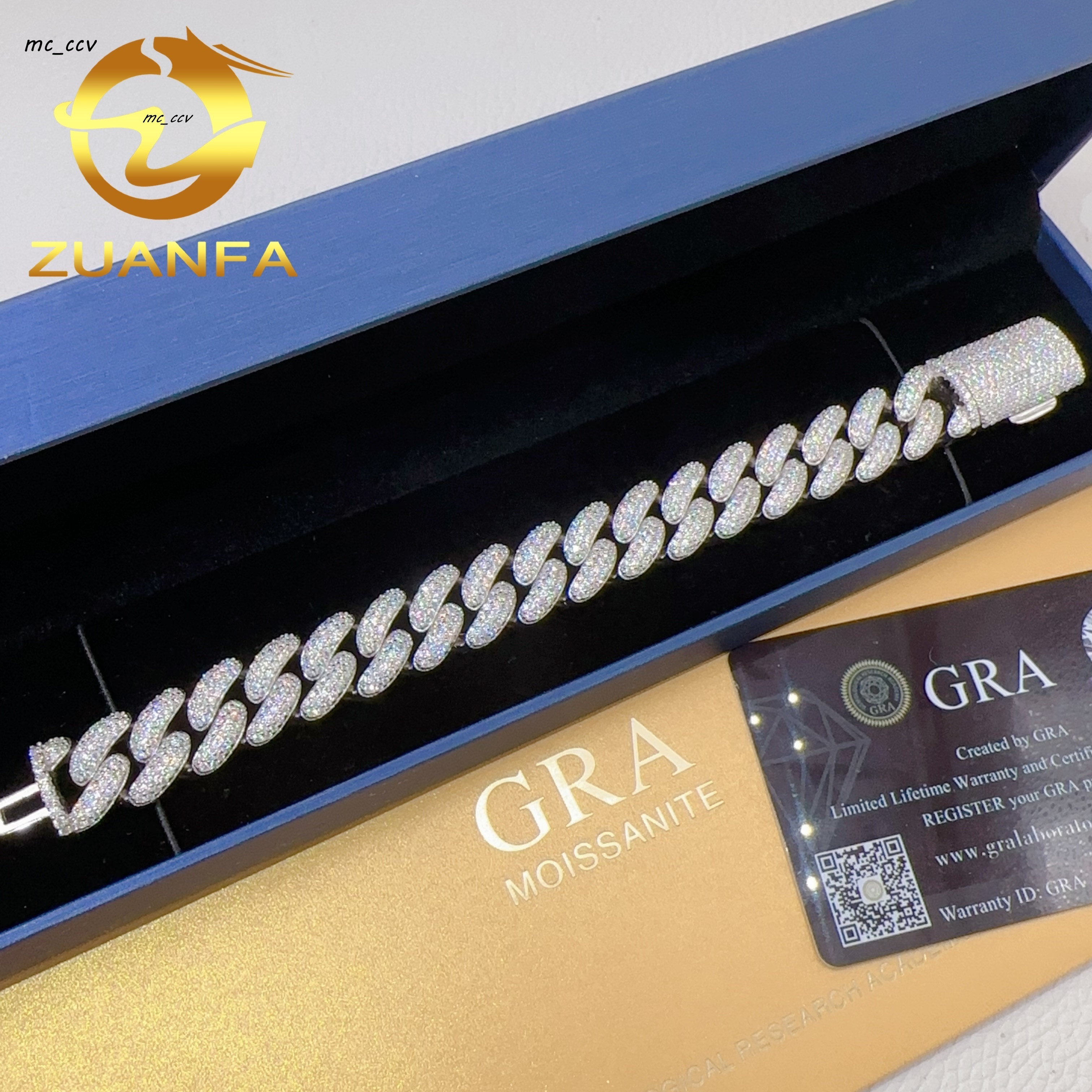 Pass Diamond Tester Vvs Moissanite Luxury 925 Sterling Silver Custom Hip Hop Bracelet