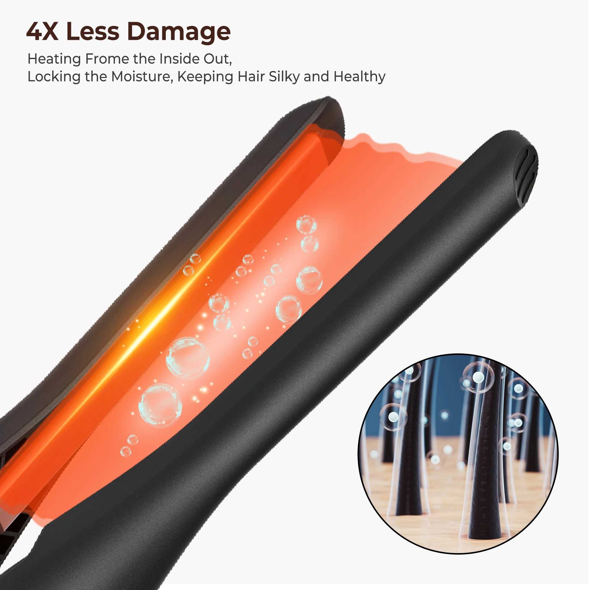 2 in 1 Mini Hair Straightener and Curler 3/10 Inch Small Flat Iron Hair Straightening Styler Pencil Flat Iron for Short Hair W250610