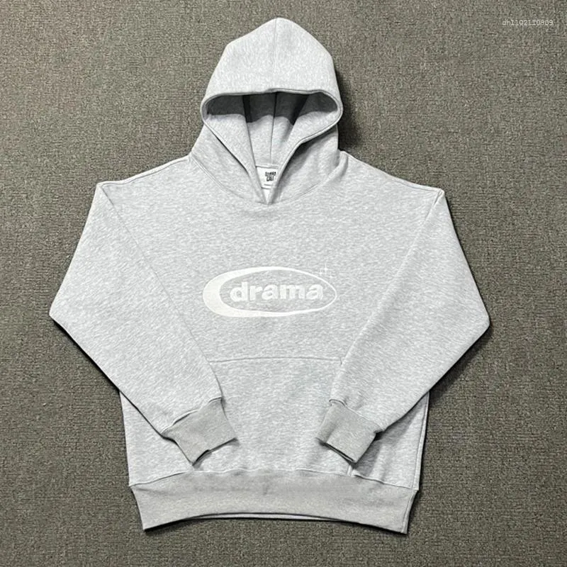 Designer Men's Hoodies High Street Trendy Drama Call Hooded Sweatshirt Casual Embroidery Logo Quality Big Pocket Loose Fleece S-XL