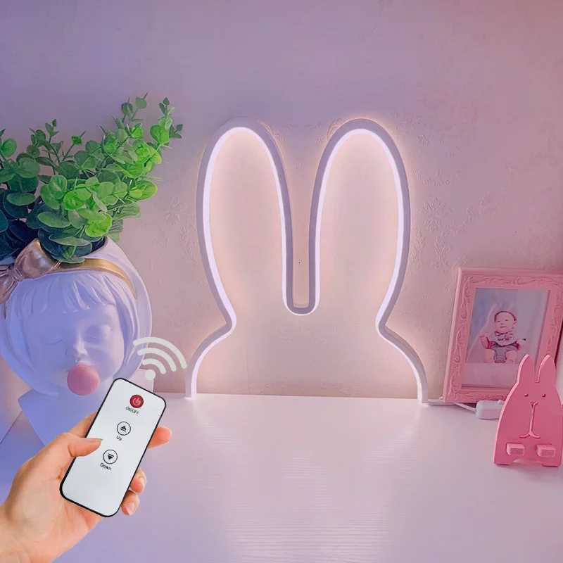 Cute Led Rabbit Wall Lights USB Powered Baby Desk Table Lamp For Bedroom Bedside Children Kids Room Home Decor Atmosphere Light M251118