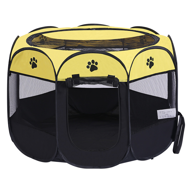 Portable Octagon-Shaped Pet Crate for Cats - Includes Accessories