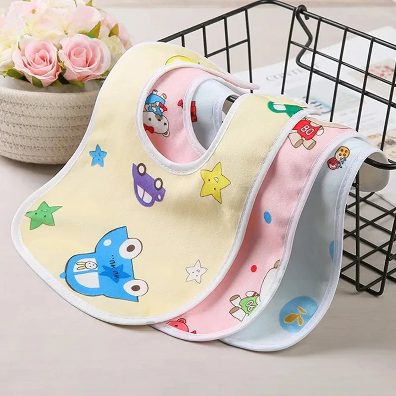 Baby bib cotton thick waterproof baby feeding protection Burp clothing cartoon pattern suitable for products 250414z