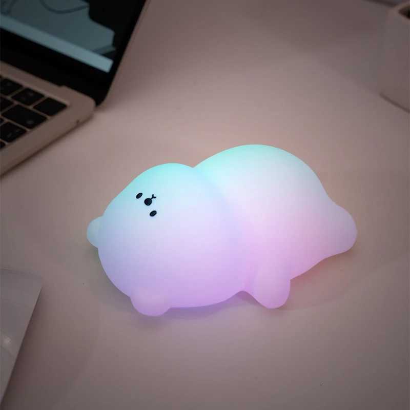 Night Light for Kids 2 Brightness Silicone Nursery Sleeping Light Portable USB Rechargeable Bedside Lamp For Babys Room M251118