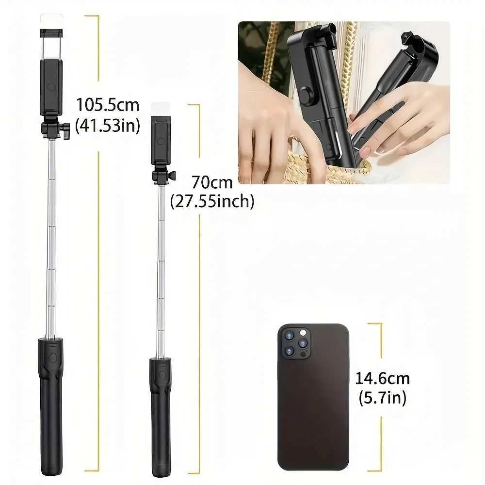 Portable wireless selfie stick for smartphones 28 inch tripod with remote folding stand used for Vlog shooting and recording Z250418