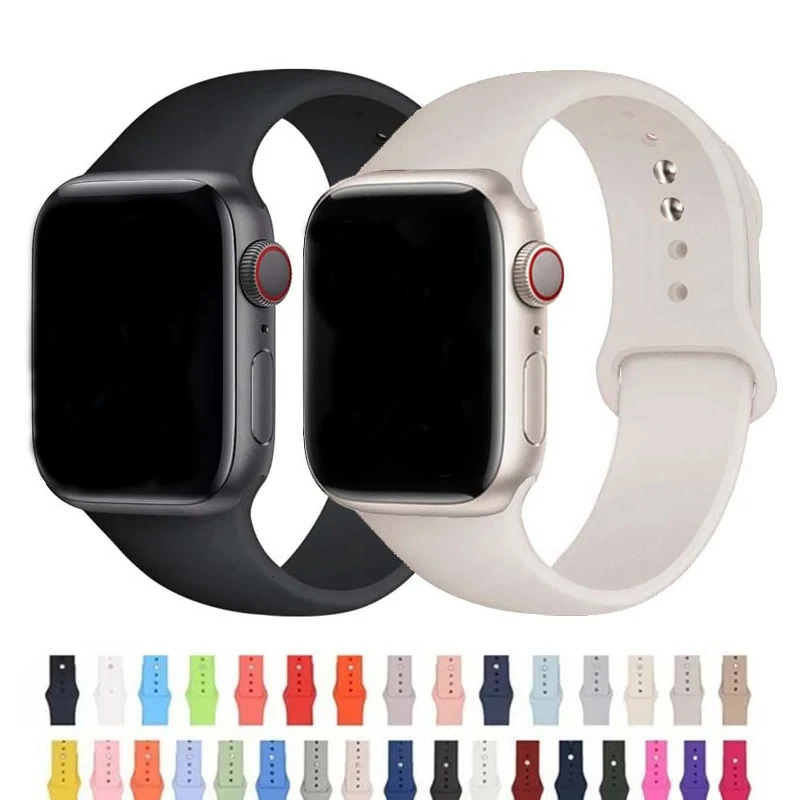 Sport Strap For Apple Watch Band 42 44 45 49mm S-M wristband Silicone bracelet iwatch series 9 7 6 5 4 se 8 ultra 2 49 mm