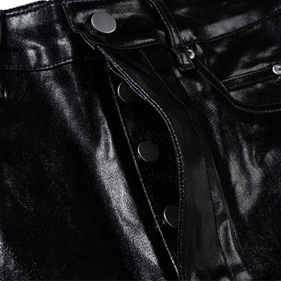 Men Fashion Flared Designer Denim Pants Black Loose Jeans Trousers for Male
